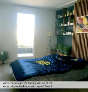 Chambre privée dans un roof-top unique vue 360°
